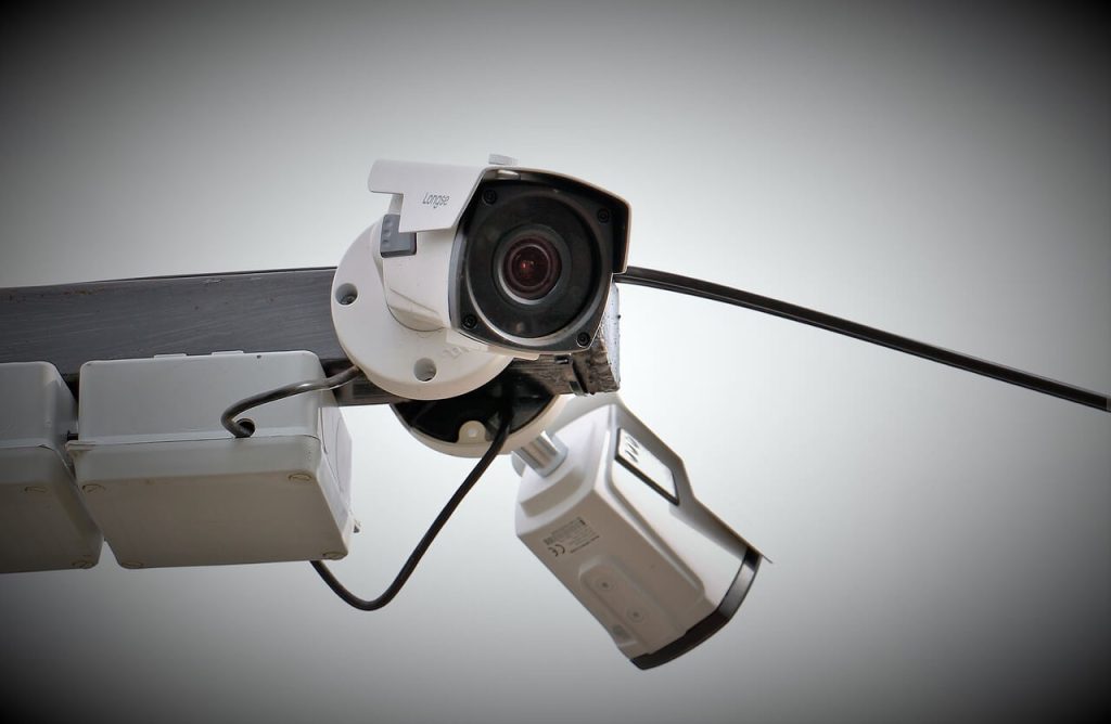 Two-security-cameras-facing-opposite-directions
