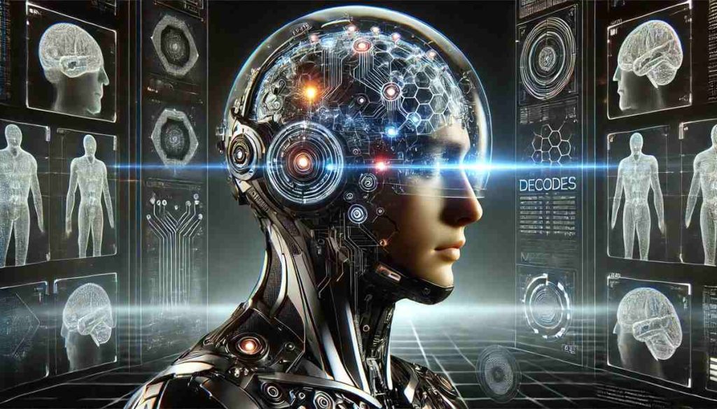 Brain-Computer-Interface for a young man wearing a helmet.